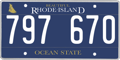 RI license plate 797670