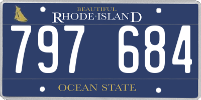 RI license plate 797684