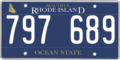 RI license plate 797689