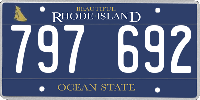 RI license plate 797692