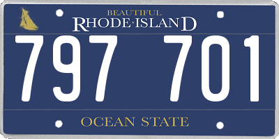 RI license plate 797701