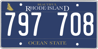 RI license plate 797708