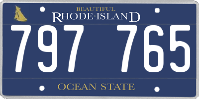 RI license plate 797765