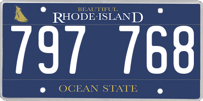 RI license plate 797768