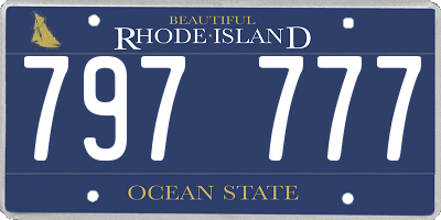 RI license plate 797777
