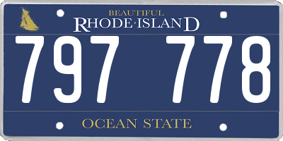 RI license plate 797778
