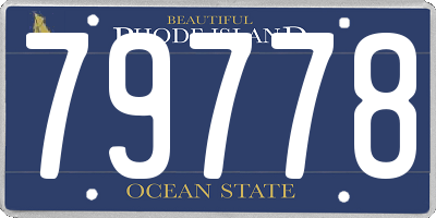 RI license plate 79778