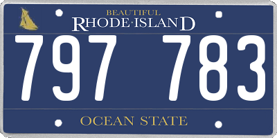 RI license plate 797783