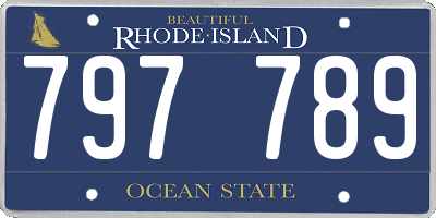 RI license plate 797789