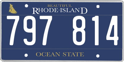 RI license plate 797814