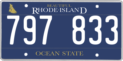 RI license plate 797833