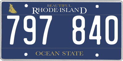 RI license plate 797840