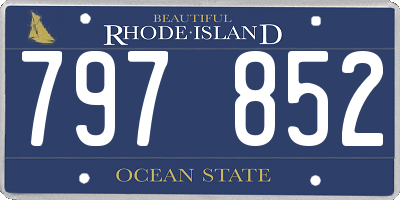 RI license plate 797852