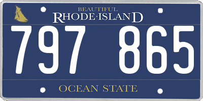 RI license plate 797865