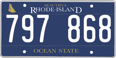 RI license plate 797868