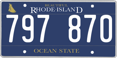 RI license plate 797870