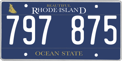 RI license plate 797875