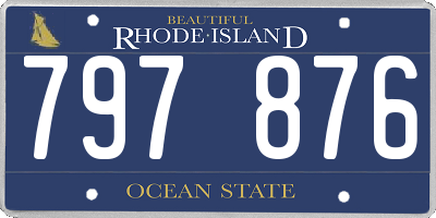 RI license plate 797876