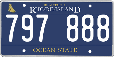 RI license plate 797888