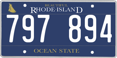 RI license plate 797894