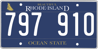 RI license plate 797910