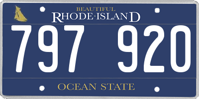 RI license plate 797920