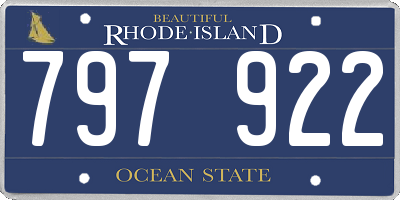 RI license plate 797922