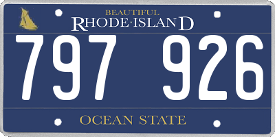 RI license plate 797926
