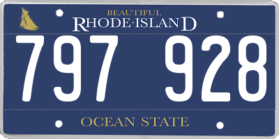 RI license plate 797928