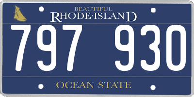 RI license plate 797930