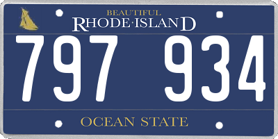 RI license plate 797934