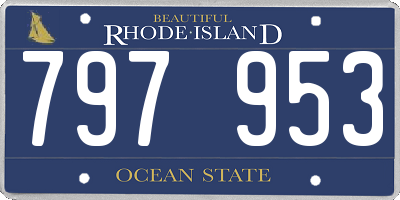RI license plate 797953