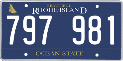 RI license plate 797981