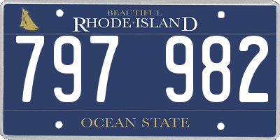 RI license plate 797982