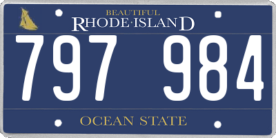 RI license plate 797984