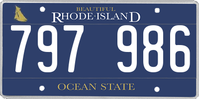 RI license plate 797986