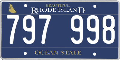 RI license plate 797998