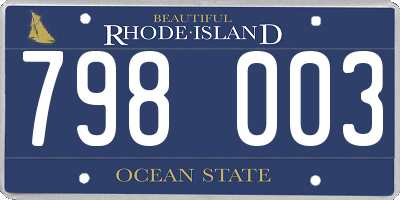RI license plate 798003