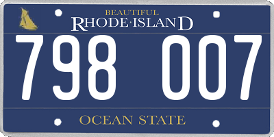 RI license plate 798007