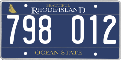 RI license plate 798012