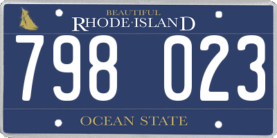 RI license plate 798023