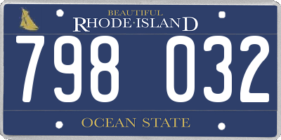 RI license plate 798032