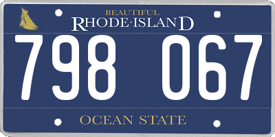 RI license plate 798067