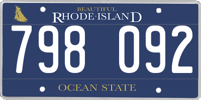 RI license plate 798092