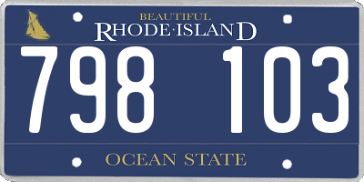 RI license plate 798103