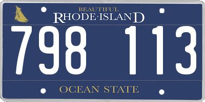 RI license plate 798113