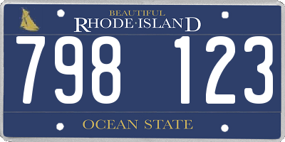 RI license plate 798123