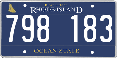 RI license plate 798183