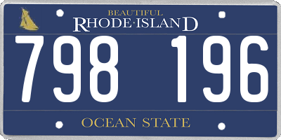 RI license plate 798196