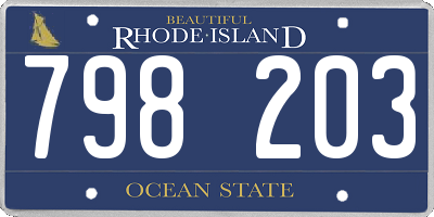 RI license plate 798203